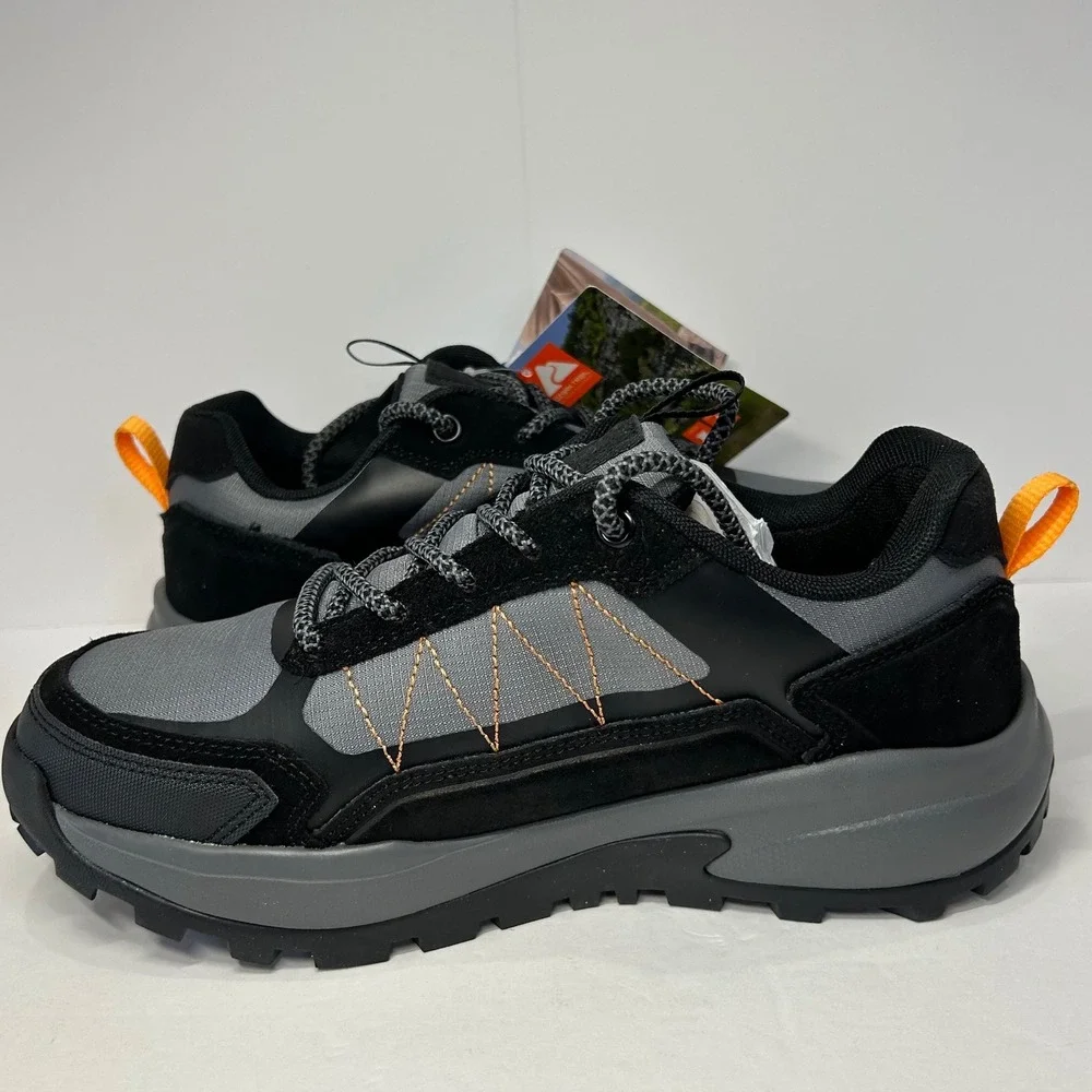 Ozark Trail Men WP Hike Low Black‎ Grey Waterproof Hiking Shoes  Men's Size 6